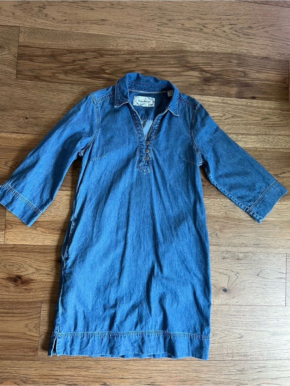 Tommy Bahama Blue Denim Mini Shirt Shift Dress Size Small - Picture 2 of 6